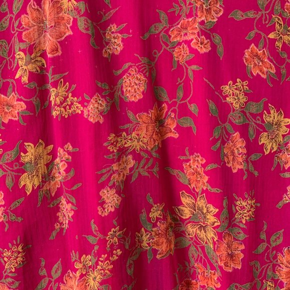 🌷3 for$25🌷Unbranded, US S, Fuchsia & Orange Floral Chiffon Side Slit Tunic Dress - Picture 5 of 5